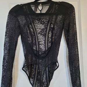 Black Victoria Secret Body Suit Medium